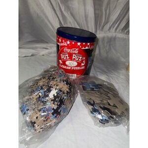 Coca-Cola Adult Puz & Puz Jr 2 Jigsaw Puzzles‎ in Collectible Tin